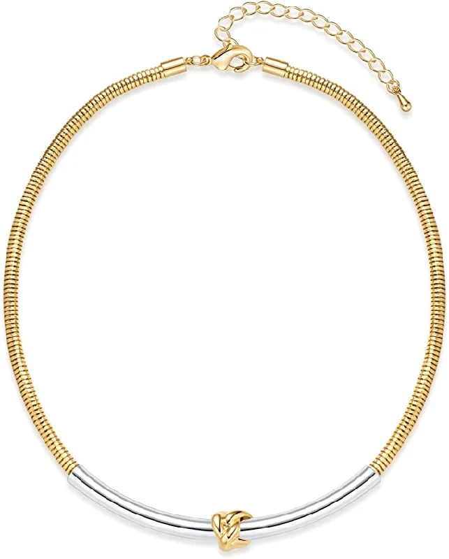 Shine Without Limits – Jewelry Sale Happening Now 18k Gold Two Tone Knot Necklace