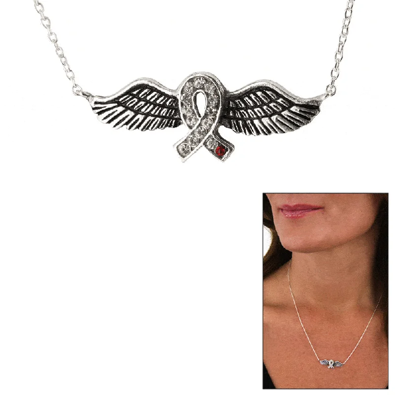 Affordable Gold-Plated Jewelry For Modern Fashion Diabetes Ribbon Angel Winged Sterling Necklace Affordable Gold-Plated Jewelry For Modern Fashion Diabetes Ribbon Angel Winged Sterling Necklace