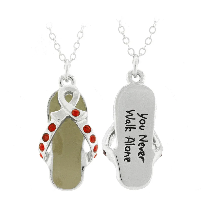 Fine Jewelry, Limited-Time Offers Available Never Walk Alone Diabetes Awareness Flip Flop Necklace Fine Jewelry, Limited-Time Offers Available Never Walk Alone Diabetes Awareness Flip Flop Necklace