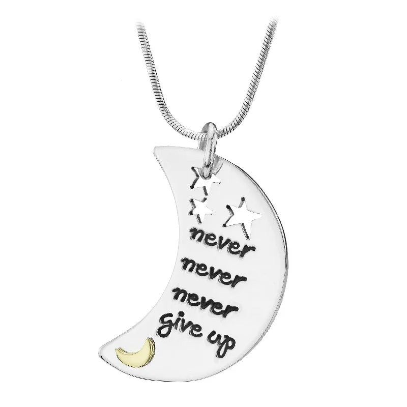 Fashion-Forward Geometric Jewelry For Contemporary Style Never Never Never Give Up Sterling Necklace Fashion-Forward Geometric Jewelry For Contemporary Style Never Never Never Give Up Sterling Necklace