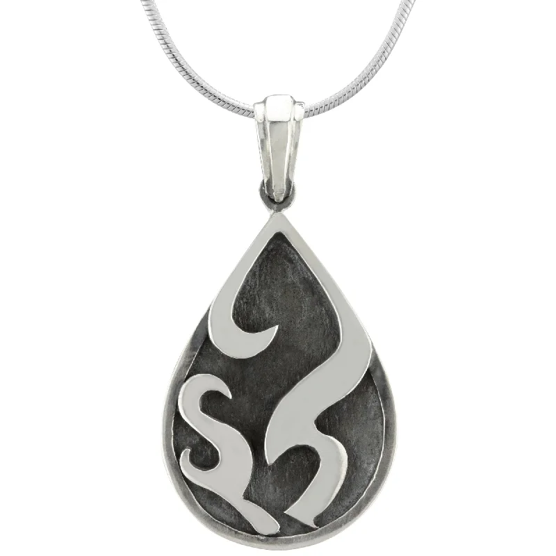 Personalized Jewelry At Special Discount Rates Flames Drop Sterling Necklace