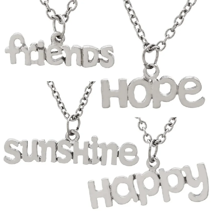 Limited-Time Offer On Elegant Jewelry Pieces Inspirational Word Pewter Necklace