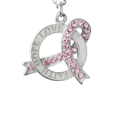 Breathtaking Jewelry, Breathtaking Prices Faith Hope Love Pink Ribbon Pewter Necklace Breathtaking Jewelry, Breathtaking Prices Faith Hope Love Pink Ribbon Pewter Necklace