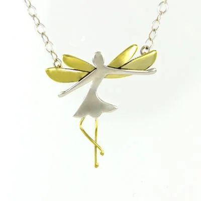 Elegant Jewelry Styles At Budget-Friendly Prices Fairy Sterling & Brass Necklace