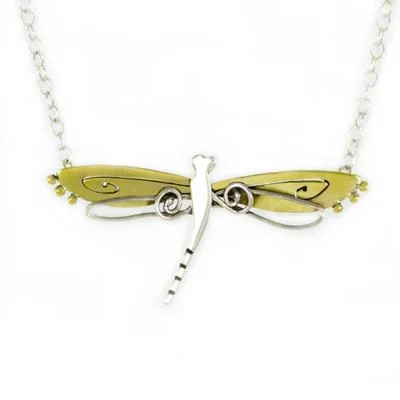 Get Your Favorite Jewelry At The Best Price Swirling Dragonfly Sterling & Brass Necklace Get Your Favorite Jewelry At The Best Price Swirling Dragonfly Sterling & Brass Necklace