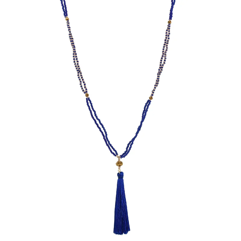 Stunning Statement Jewelry, Unbeatable Discounts Endless Blue Czech Glass Beads & Silk Tassel Necklace Stunning Statement Jewelry, Unbeatable Discounts Endless Blue Czech Glass Beads & Silk Tassel Necklace