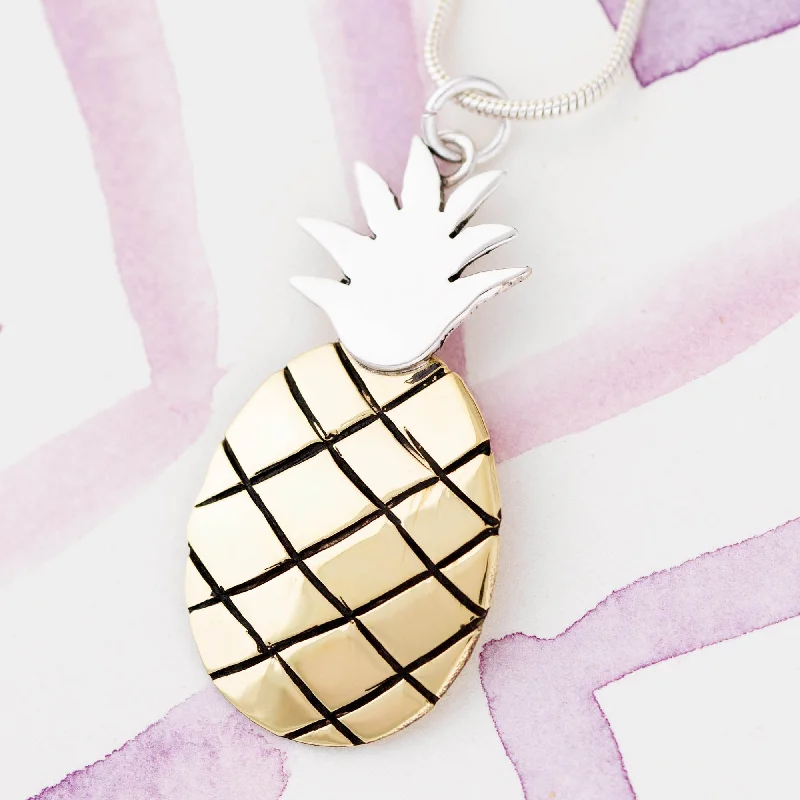 Breathtaking Jewelry, Breathtaking Prices Juicy Pineapple Sterling & Brass Necklace
