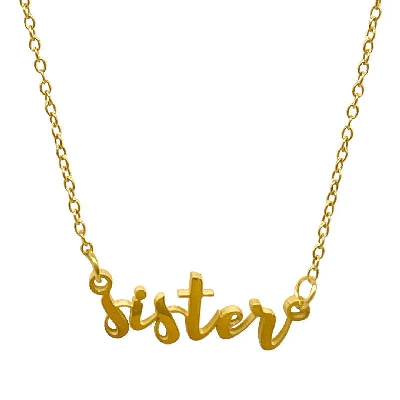 Luxury Jewelry At Unbeatable Discounts Adornia Cursive Sister Necklace gold