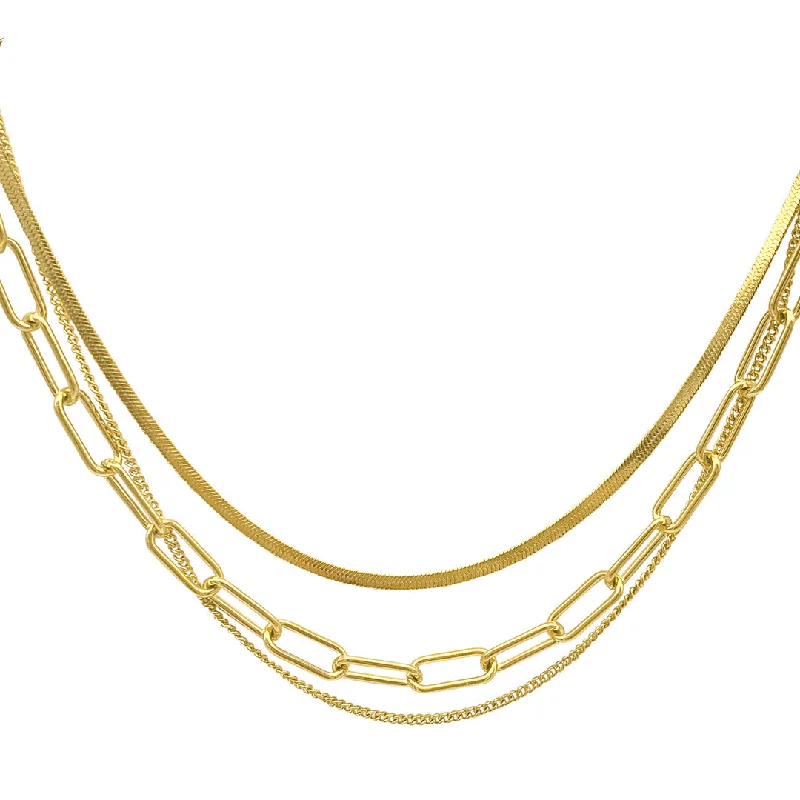 Elegant Designs, Unbeatable Discounts – Shop Jewelry Now Adornia Paper Clip, Snake Chain and Curb Chain Neckalce gold Elegant Designs, Unbeatable Discounts – Shop Jewelry Now Adornia Paper Clip, Snake Chain and Curb Chain Neckalce gold