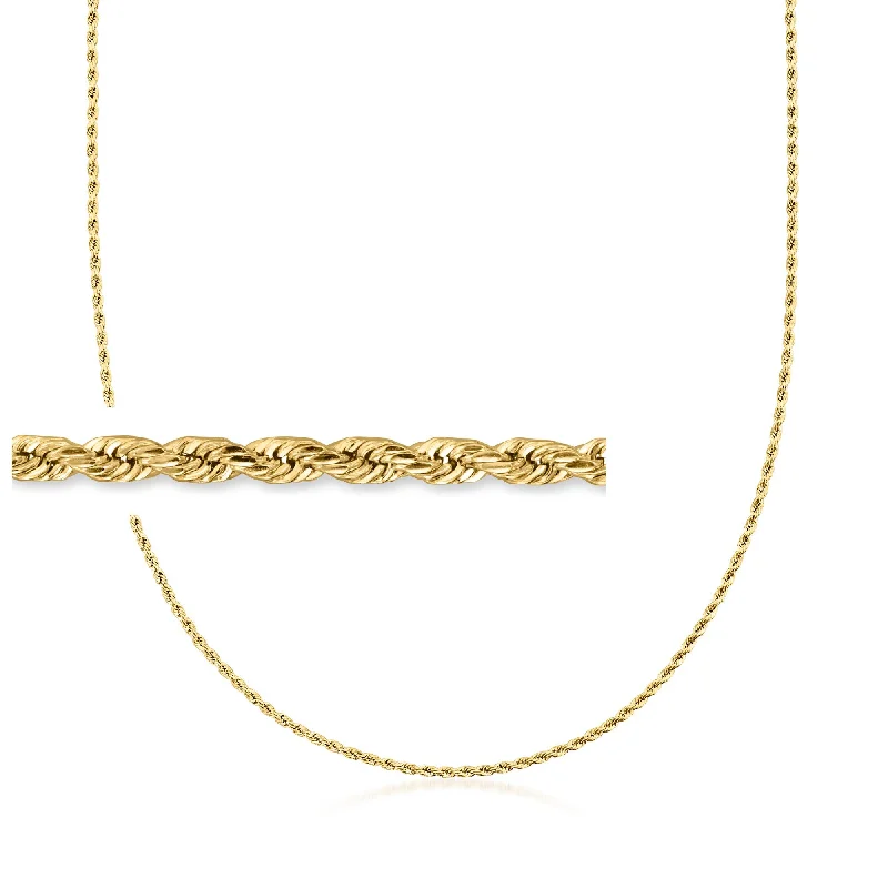 Waterproof Stainless Steel Jewelry For Lasting Beauty Canaria 1.8mm 10kt Yellow Gold Rope-Chain Necklace Waterproof Stainless Steel Jewelry For Lasting Beauty Canaria 1.8mm 10kt Yellow Gold Rope-Chain Necklace