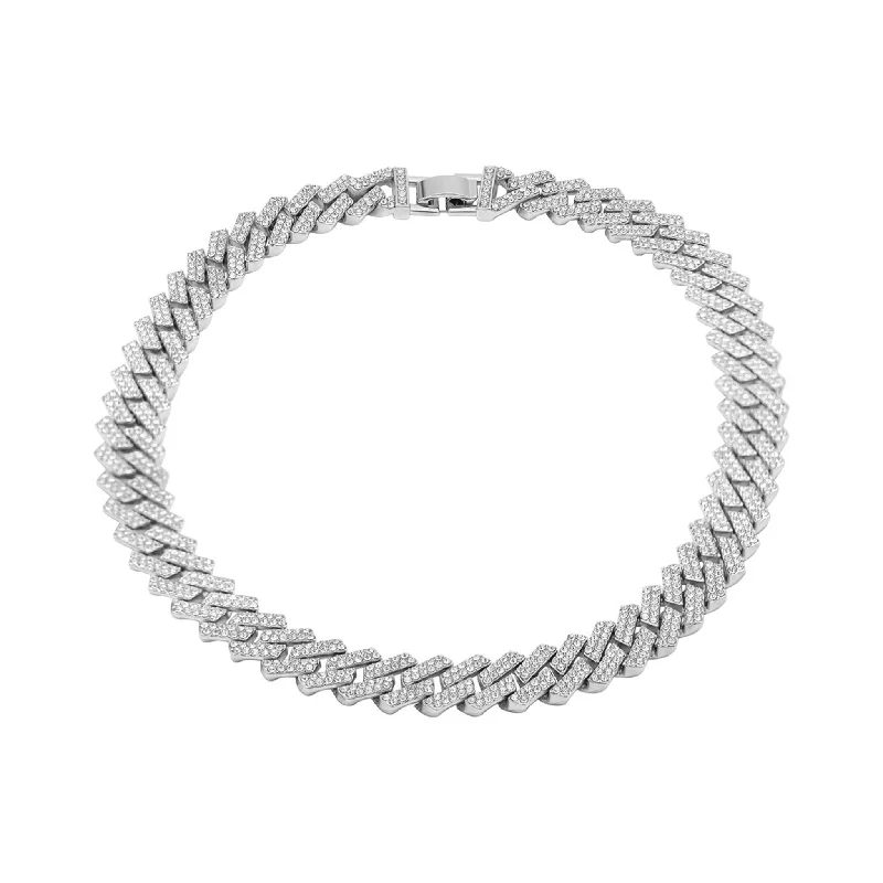 Huge Savings On Timeless Jewelry Collections Edgy Cuban Crystal Chain Necklace silver