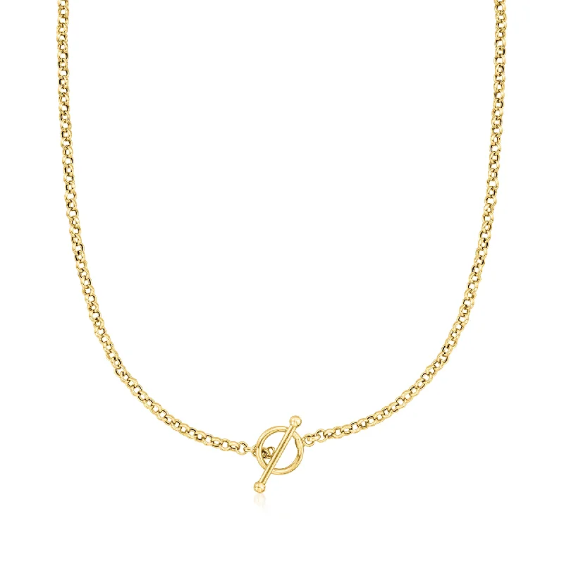 Seasonal Jewelry Sale – Upgrade Your Collection Ross-Simons 18kt Yellow Gold Rolo-Chain Toggle Necklace Seasonal Jewelry Sale – Upgrade Your Collection Ross-Simons 18kt Yellow Gold Rolo-Chain Toggle Necklace