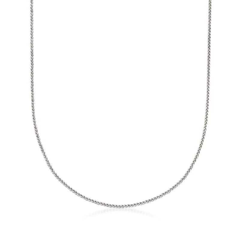 Chic, Trendy, And Affordable Jewelry Sale Ross-Simons 1mm 14kt White Gold Adjustable Wheat Chain Necklace Chic, Trendy, And Affordable Jewelry Sale Ross-Simons 1mm 14kt White Gold Adjustable Wheat Chain Necklace