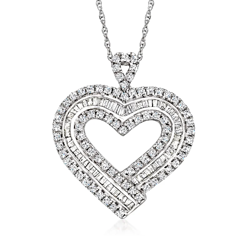 Limited-Stock Jewelry Sale – Shop Before It's Gone Ross-Simons Baguette and Round Diamond Heart Pendant Necklace in Sterling Silver Limited-Stock Jewelry Sale – Shop Before It's Gone Ross-Simons Baguette and Round Diamond Heart Pendant Necklace in Sterling Silver