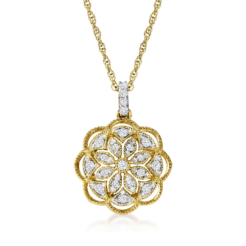 Personalized Jewelry Sale – Unique Gifts At Low Prices Ross-Simons Diamond Flower Pendant Necklace in 18kt Gold Over Sterling Personalized Jewelry Sale – Unique Gifts At Low Prices Ross-Simons Diamond Flower Pendant Necklace in 18kt Gold Over Sterling