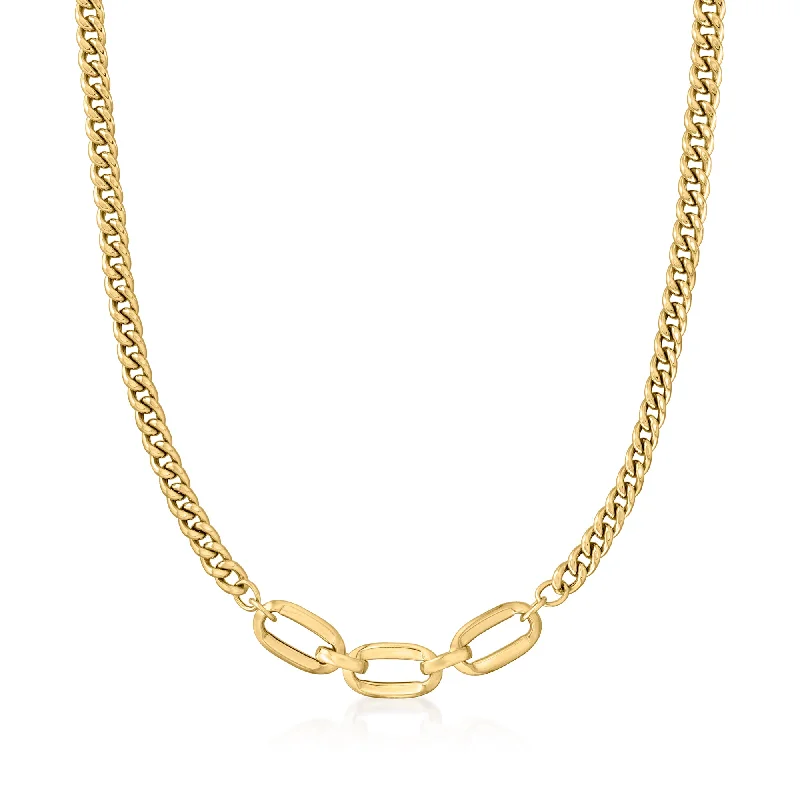 Elegant Jewelry, Exclusive Prices – Shop Now Ross-Simons Italian 14kt Yellow Gold Curb and Paper Clip Link Necklace Elegant Jewelry, Exclusive Prices – Shop Now Ross-Simons Italian 14kt Yellow Gold Curb and Paper Clip Link Necklace
