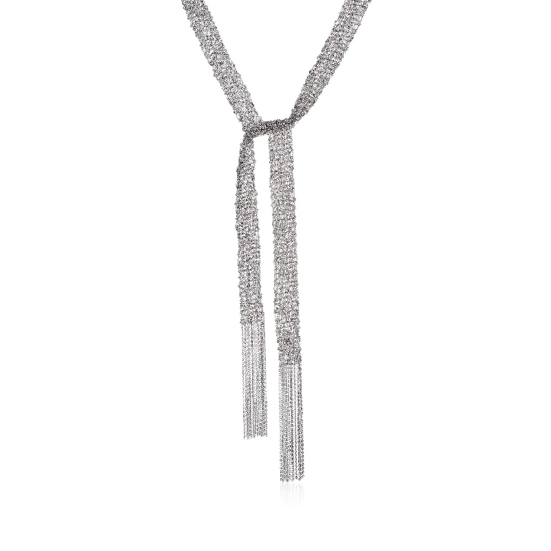 Exclusive Jewelry Sale – Limited-Time Discounts Ross-Simons Italian Sterling Silver Mesh Tie Necklace Exclusive Jewelry Sale – Limited-Time Discounts Ross-Simons Italian Sterling Silver Mesh Tie Necklace