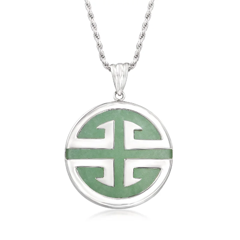 Handmade Pearl Jewelry For Timeless Elegance Ross-Simons Jade "Longevity" Pendant Necklace in Sterling Silver Handmade Pearl Jewelry For Timeless Elegance Ross-Simons Jade "Longevity" Pendant Necklace in Sterling Silver
