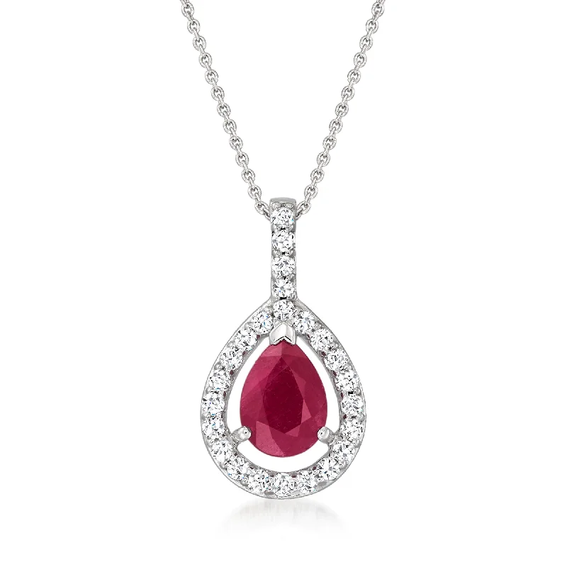 Premium Diamond Jewelry At Once-In-A-Lifetime Discounts Ross-Simons Ruby and . Diamond Pendant Necklace in 14kt White Gold