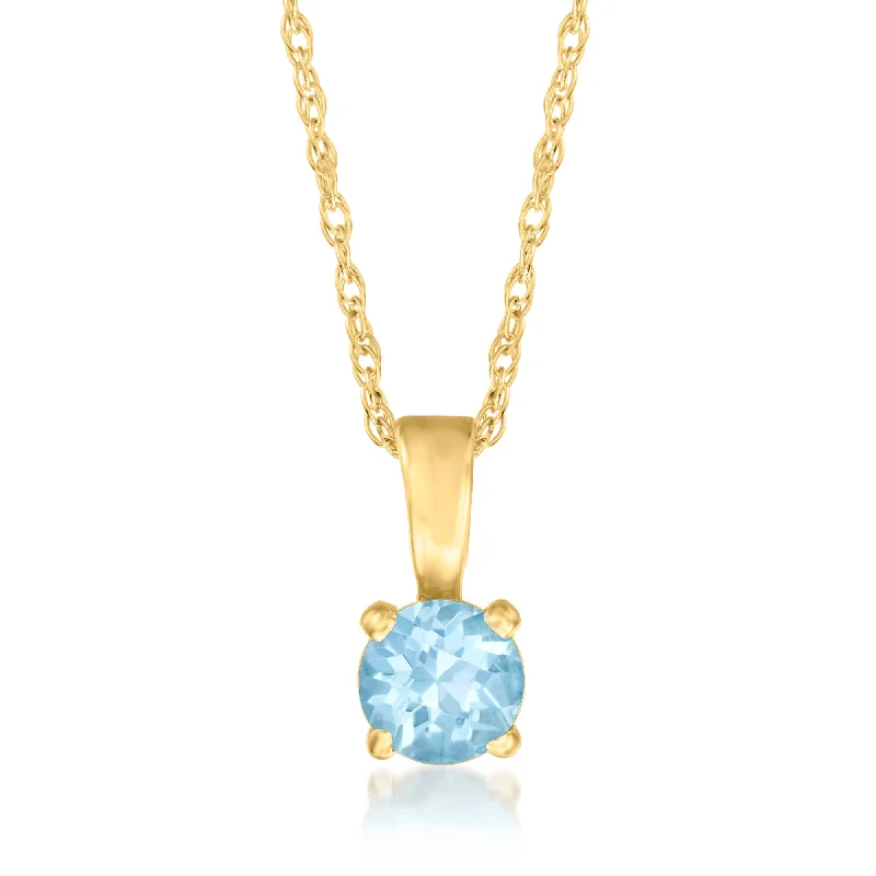 Clearance Sale On High-End Jewelry Collections Ross-Simons Swiss Blue Topaz Pendant Necklace in 14kt Yellow Gold. 16 inches Clearance Sale On High-End Jewelry Collections Ross-Simons Swiss Blue Topaz Pendant Necklace in 14kt Yellow Gold. 16 inches
