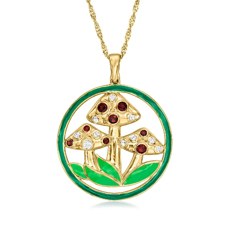 Luxury Jewelry Sale – Elegant Styles At Unbeatable Prices Ross-Simons White Topaz and . Garnet Mushroom Pendant Necklace With Green Enamel in 18kt Gold Over Sterling Luxury Jewelry Sale – Elegant Styles At Unbeatable Prices Ross-Simons White Topaz and . Garnet Mushroom Pendant Necklace With Green Enamel in 18kt Gold Over Sterling