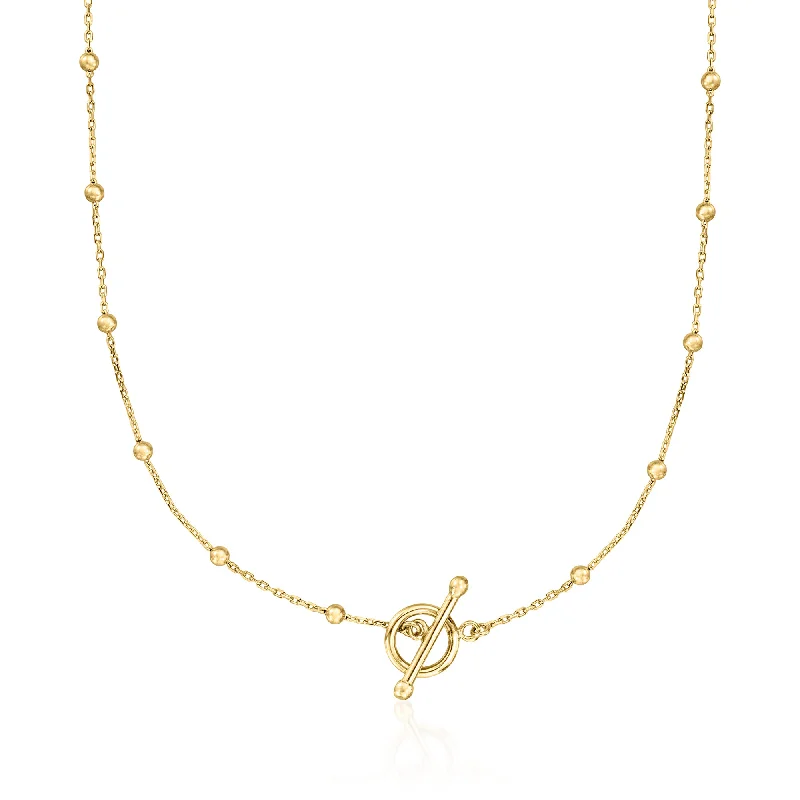 Bohemian-Inspired Jewelry For Free-Spirited Fashion RS Pure by Ross-Simons 18kt Gold Vermeil Bead Station Toggle Necklace Bohemian-Inspired Jewelry For Free-Spirited Fashion RS Pure by Ross-Simons 18kt Gold Vermeil Bead Station Toggle Necklace