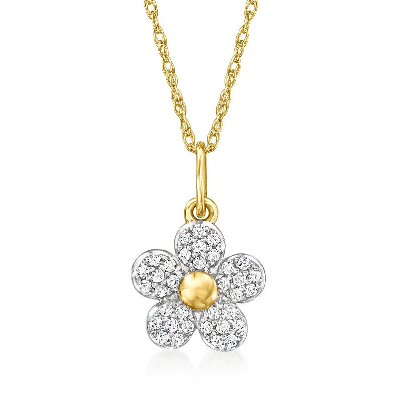 Seasonal Jewelry Deals – Elevate Your Style RS Pure by Ross-Simons Diamond Flower Pendant Necklace in 14kt Yellow Gold Seasonal Jewelry Deals – Elevate Your Style RS Pure by Ross-Simons Diamond Flower Pendant Necklace in 14kt Yellow Gold