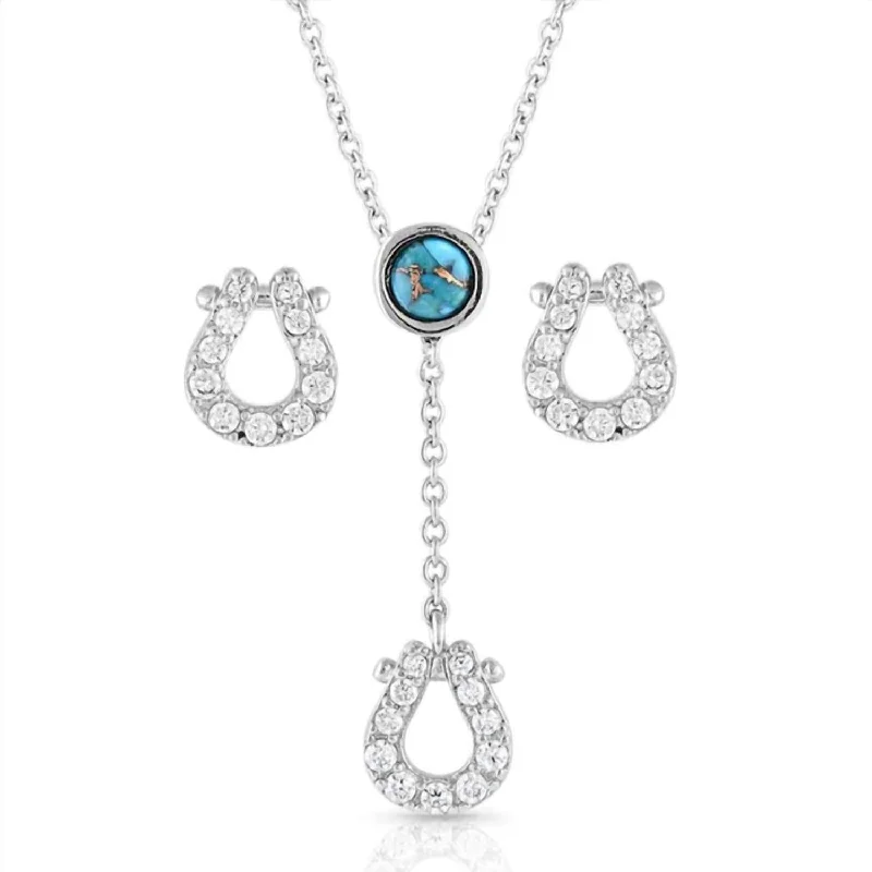 Customized Silver Jewelry For Unique Style Women's Infinite Luck Set In Turquoise