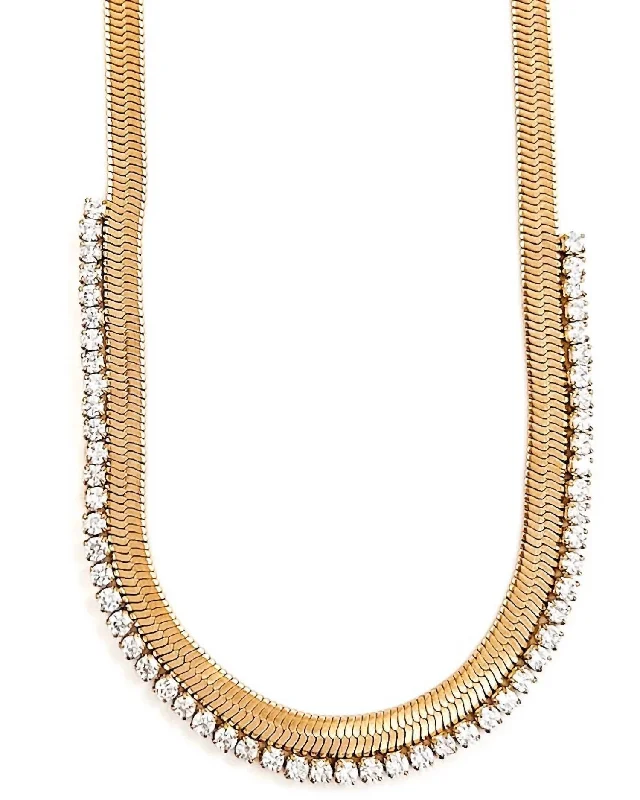 Special Offers On Handcrafted And Designer Jewelry Women's Noni Crystal Snake Necklace In Gold Special Offers On Handcrafted And Designer Jewelry Women's Noni Crystal Snake Necklace In Gold