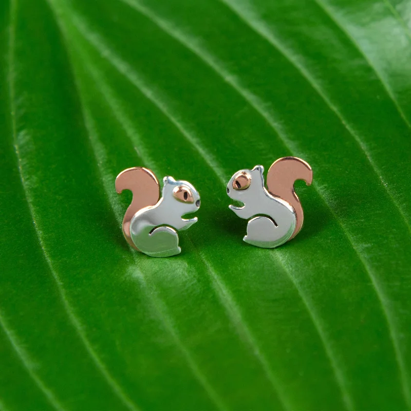 Chic, Trendy, And Affordable Jewelry Sale Squirrel Mixed Metal Earrings
