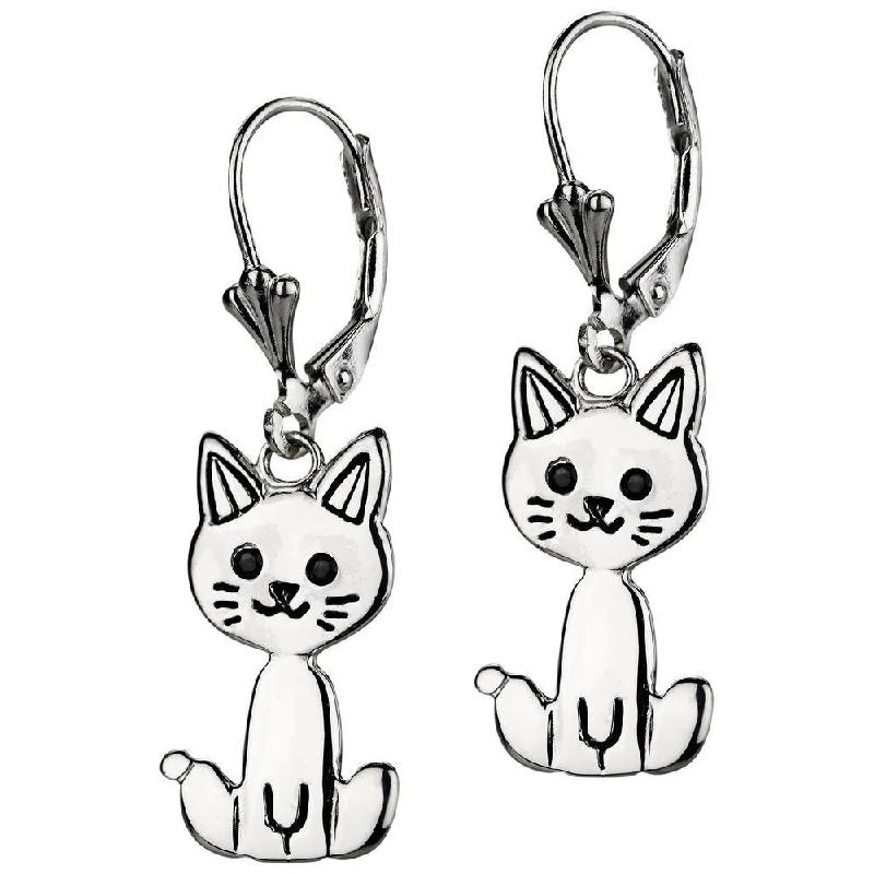 Exclusive Jewelry Sale – Shine For Less Sterling Kitty Cat Earrings