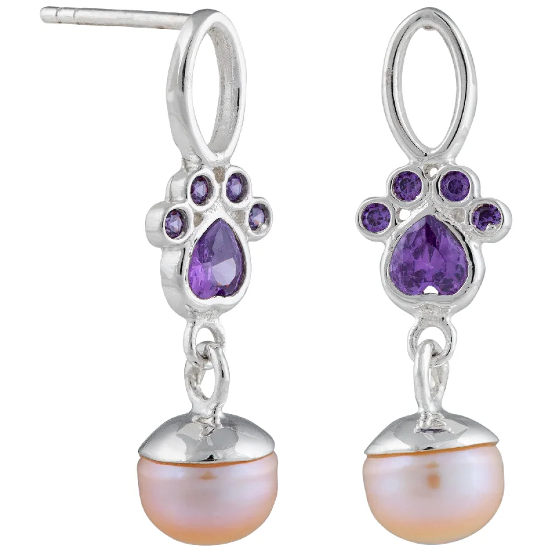 Shop Modern Jewelry Collections With Exclusive Discounts Paw Print Sparkle Sterling & Pearl Earrings Shop Modern Jewelry Collections With Exclusive Discounts Paw Print Sparkle Sterling & Pearl Earrings