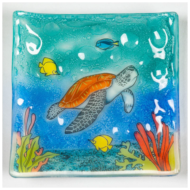 Trendy Minimalist Jewelry For Everyday Wear Sea Turtle Recycled Glass Dish