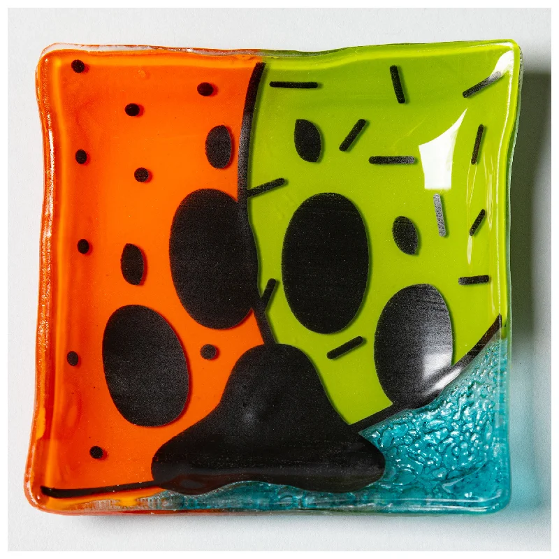 High-Quality Gemstone Jewelry For Special Occasions Paw Print Recycled Glass Dish