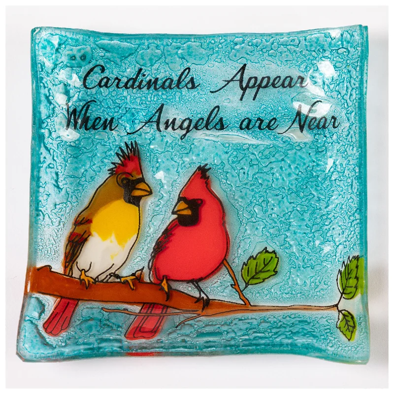 Customized Silver Jewelry For Unique Style Birds Recycled Glass Square Dish