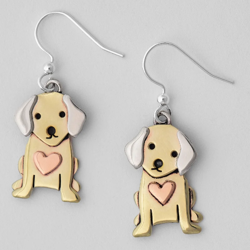 Premium Jewelry Now Available At Special Discounts Sweet Pup Mixed Metal Earrings