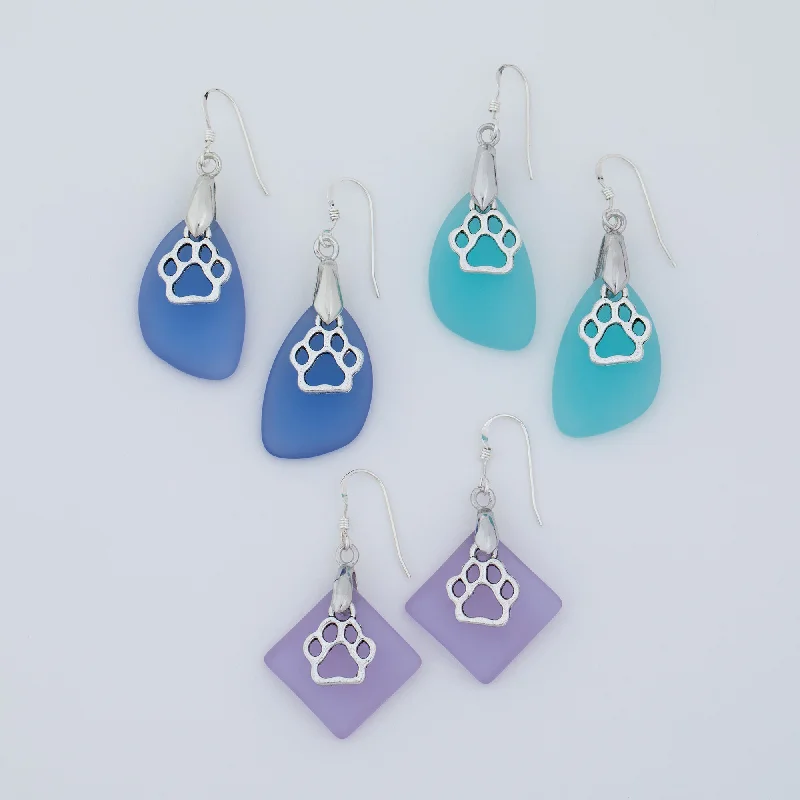 Get The Best Deals On Timeless Jewelry Pieces Paw Print Sea Glass Earrings