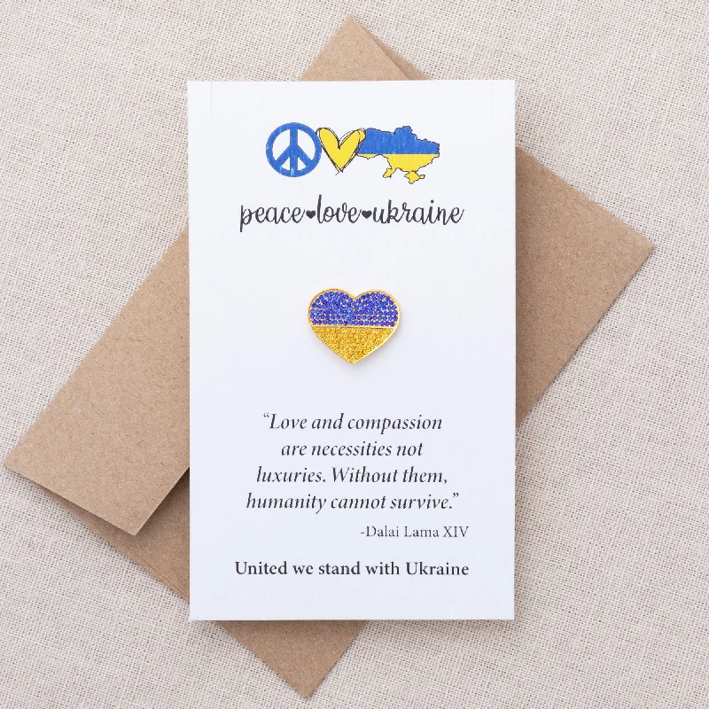 High-Quality Gemstone Jewelry For Special Occasions We Stand United With Ukraine Gold Plated Pin High-Quality Gemstone Jewelry For Special Occasions We Stand United With Ukraine Gold Plated Pin