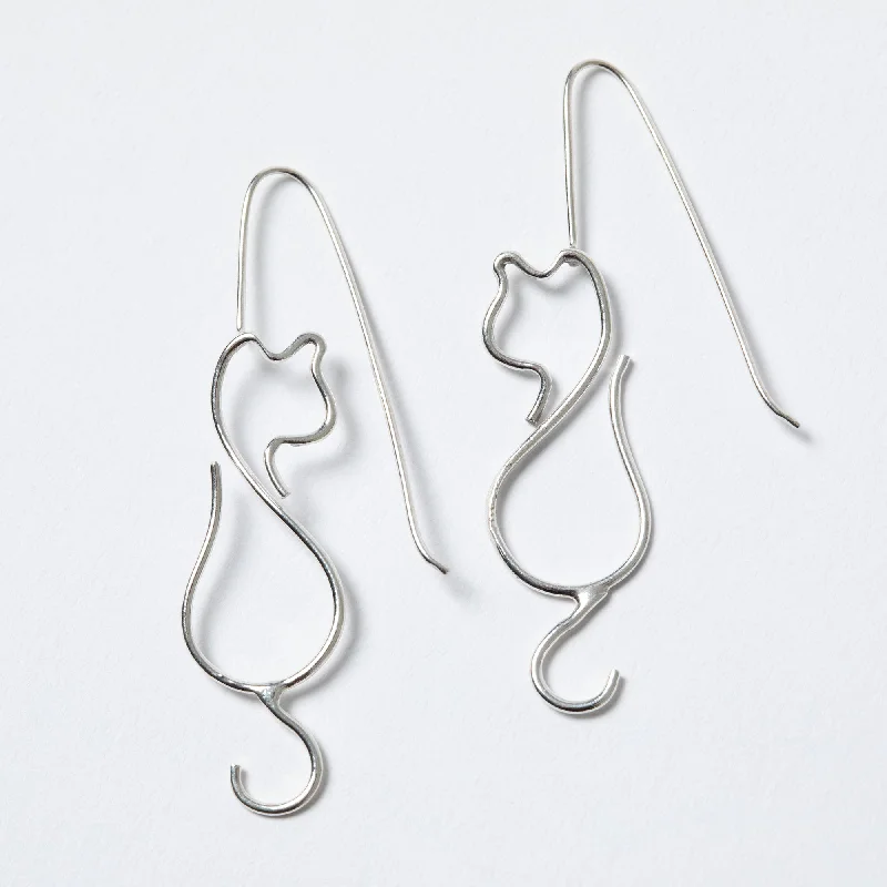 Elegant Jewelry Pieces At Unbelievable Prices Minimalist Cat Wire Sterling Earrings