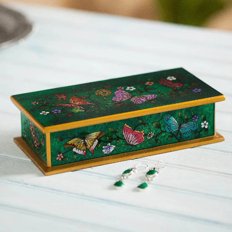 Grab Your Dream Jewelry At The Lowest Prices Butterfly Jubilee In Emerald Glass & Wood Box Grab Your Dream Jewelry At The Lowest Prices Butterfly Jubilee In Emerald Glass & Wood Box