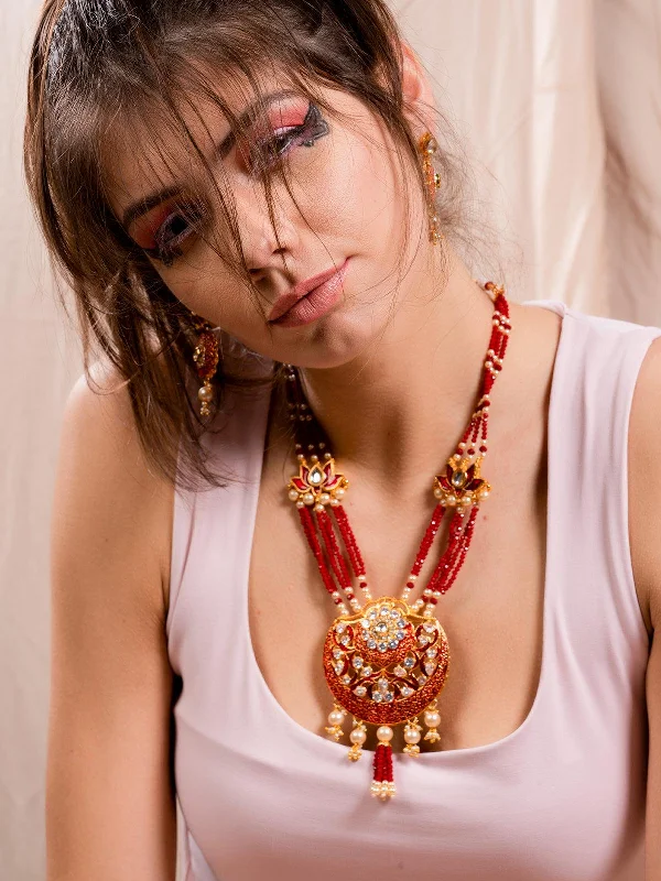 Special Offers On Handcrafted And Designer Jewelry Odette Women Appealing Red Onyx Necklace With Earrings Special Offers On Handcrafted And Designer Jewelry Odette Women Appealing Red Onyx Necklace With Earrings
