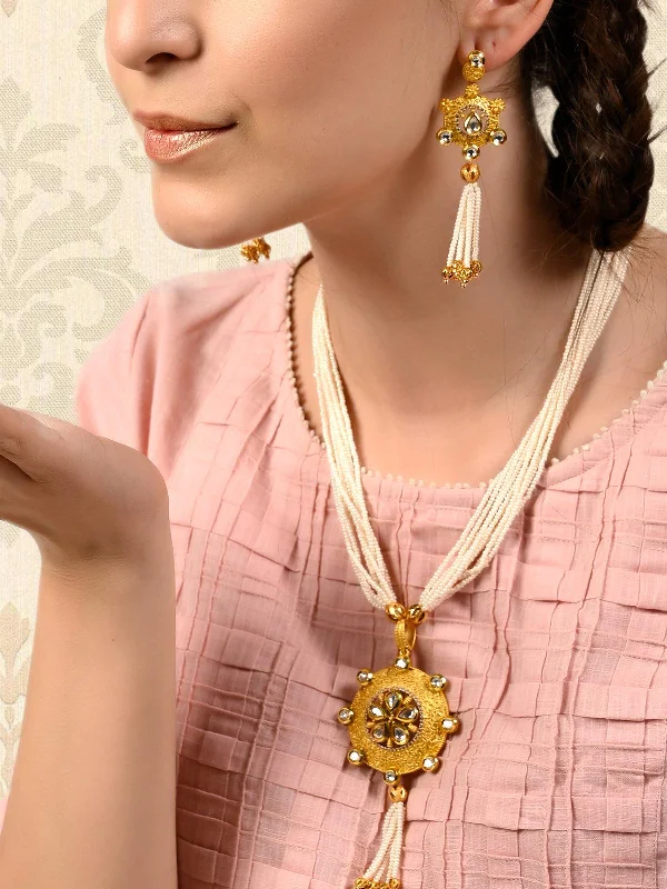 Once-A-Year Jewelry Sale – Grab Your Favorites Now Odette Women Gold Tone String Necklace Set With Pearls And Kundan Once-A-Year Jewelry Sale – Grab Your Favorites Now Odette Women Gold Tone String Necklace Set With Pearls And Kundan