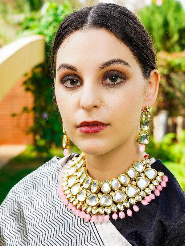 Limited-Time Offer On Premium Jewelry Collections Odette Women Grand Pink Mani & Kundan Necklace Set! Limited-Time Offer On Premium Jewelry Collections Odette Women Grand Pink Mani & Kundan Necklace Set!