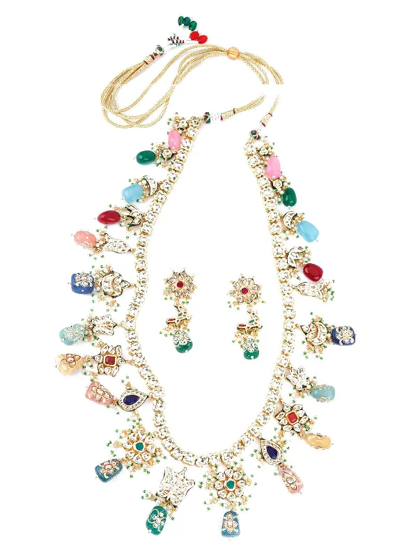 Bohemian-Inspired Jewelry For Free-Spirited Fashion Odette Women Multi-Coloured Stone Enticing Long Onyx Necklace Set Bohemian-Inspired Jewelry For Free-Spirited Fashion Odette Women Multi-Coloured Stone Enticing Long Onyx Necklace Set