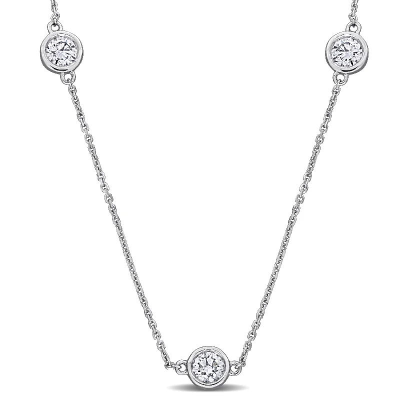 Final Call For Exquisite Jewelry At Reduced Rates Created Forever 1 3/4ct TW Lab-Grown Diamond 3-Stone Necklace 14k White Gold-16 + 2 ext Final Call For Exquisite Jewelry At Reduced Rates Created Forever 1 3/4ct TW Lab-Grown Diamond 3-Stone Necklace 14k White Gold-16 + 2 ext