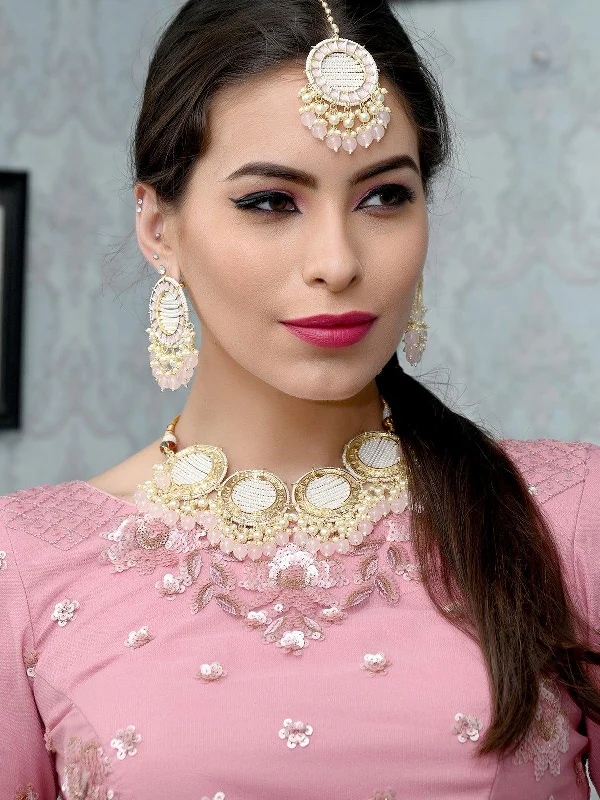 Limited-Time Jewelry Discounts – Shine Without The Splurge Odette Designer White And Gold Traditional Choker Set For Women Limited-Time Jewelry Discounts – Shine Without The Splurge Odette Designer White And Gold Traditional Choker Set For Women