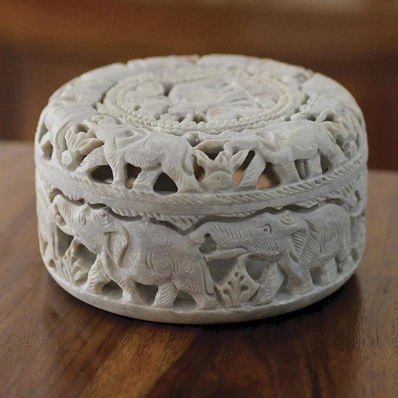 Personalized Jewelry Sale – Unique Gifts At Low Prices Elephant Procession Artisan Crafted Jali Soapstone Jewelry Box Personalized Jewelry Sale – Unique Gifts At Low Prices Elephant Procession Artisan Crafted Jali Soapstone Jewelry Box