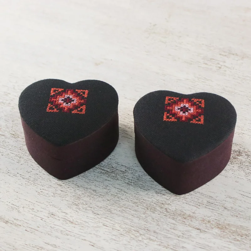 Chic And Stylish Jewelry At Exclusive Prices Heart of Thailand Two Thai Cotton and Silk Heart Shaped Jewelry Boxes Chic And Stylish Jewelry At Exclusive Prices Heart of Thailand Two Thai Cotton and Silk Heart Shaped Jewelry Boxes