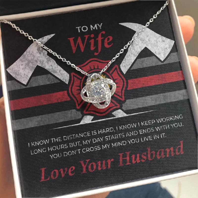 Delicate Crystal Jewelry For Sophisticated Charm Firefighter'S Wife Love Knot Necklace Gift for Firefighter's Wife Delicate Crystal Jewelry For Sophisticated Charm Firefighter'S Wife Love Knot Necklace Gift for Firefighter's Wife