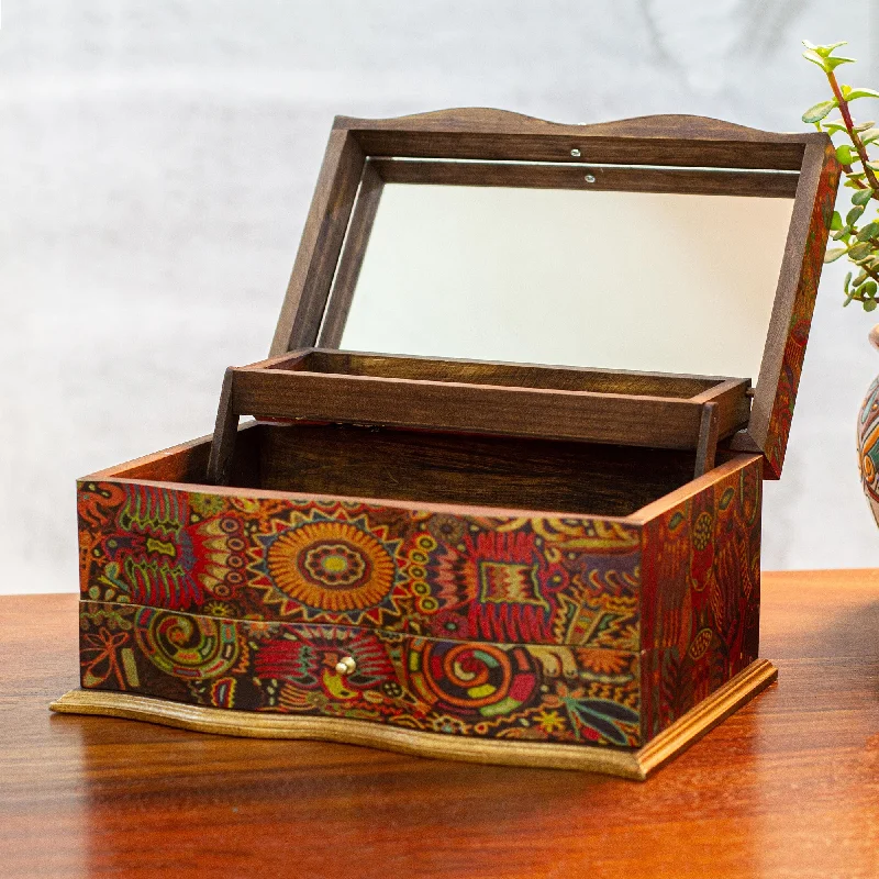 Breathtaking Jewelry At Limited-Time Savings Huichol Enchantment Huichol Theme Decoupage on Pinewood Jewelry Box with 3 Decks Breathtaking Jewelry At Limited-Time Savings Huichol Enchantment Huichol Theme Decoupage on Pinewood Jewelry Box with 3 Decks